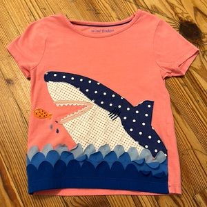 Mini Boden Shark and Fish Appliqué Shirt